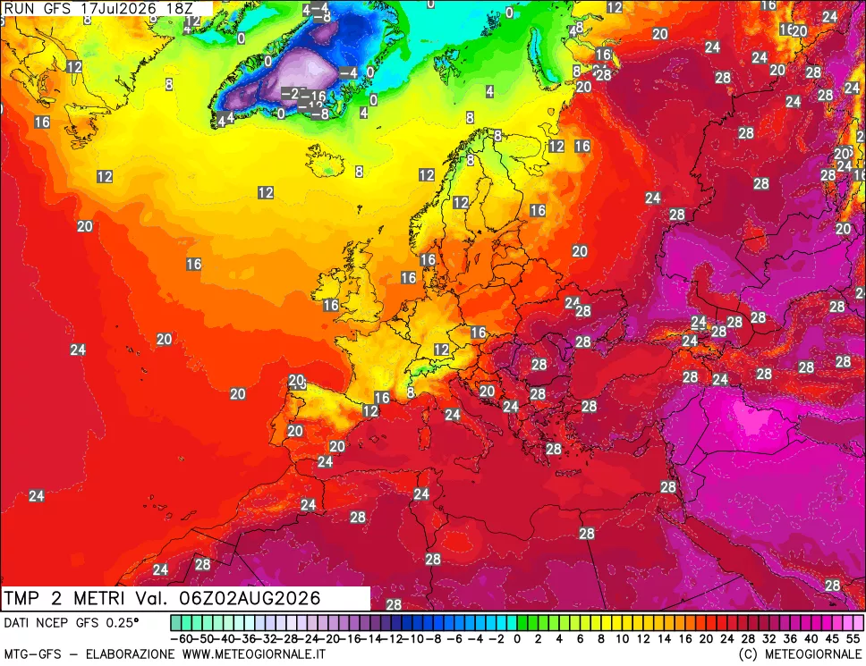 mappa Temp 2 metri