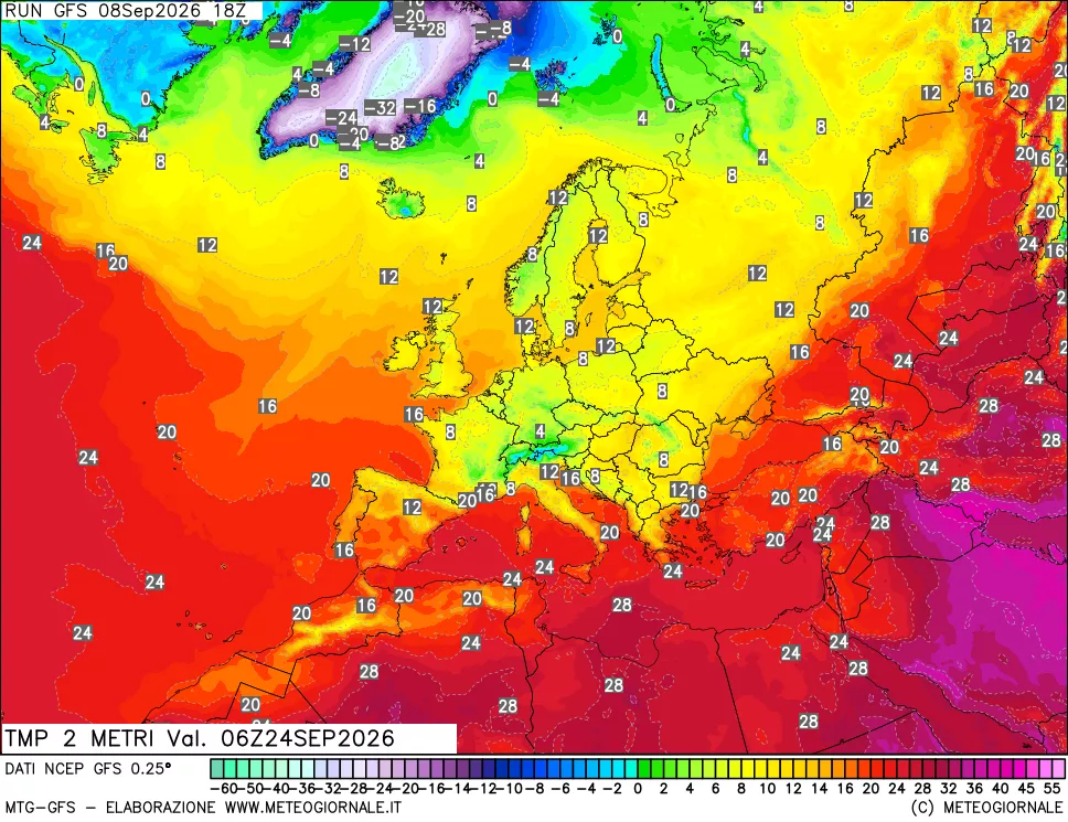mappa Temp 2 metri