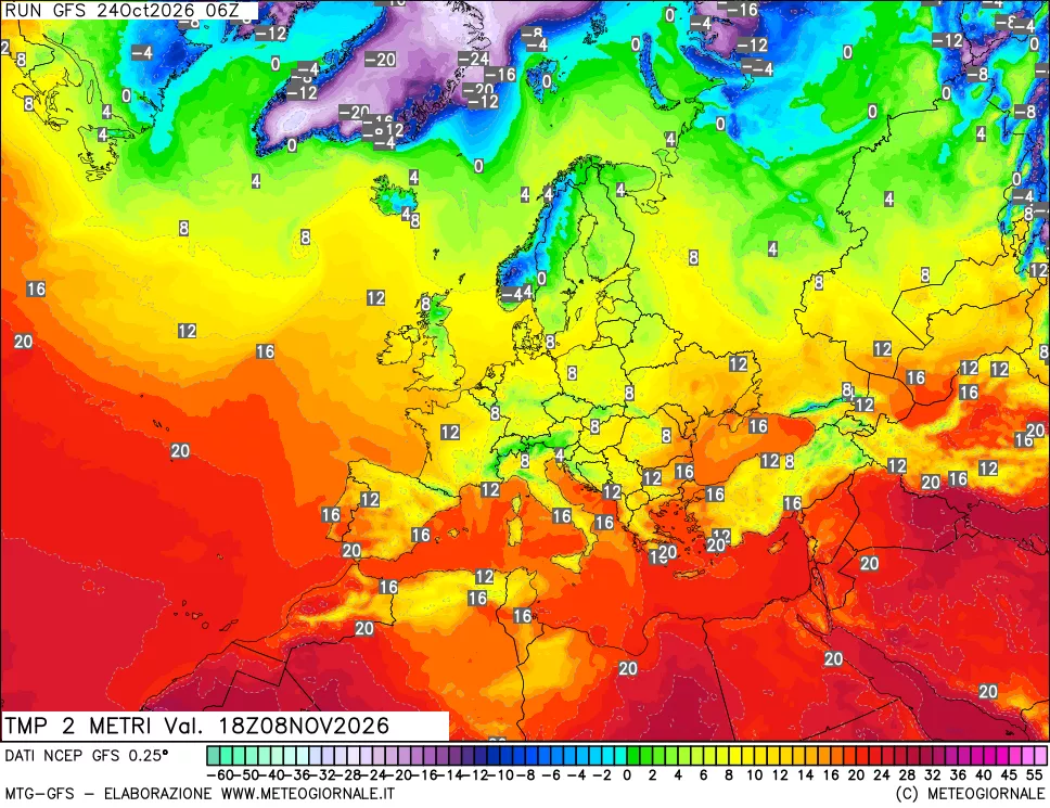 mappa Temp 2 metri
