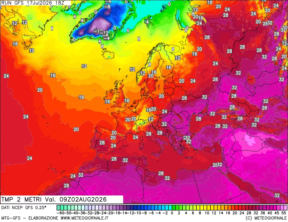 mappa Temp 2 metri