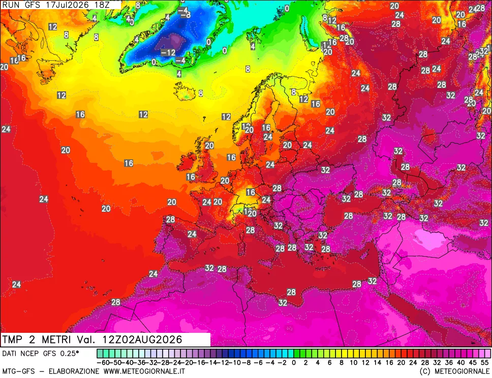 mappa Temp 2 metri