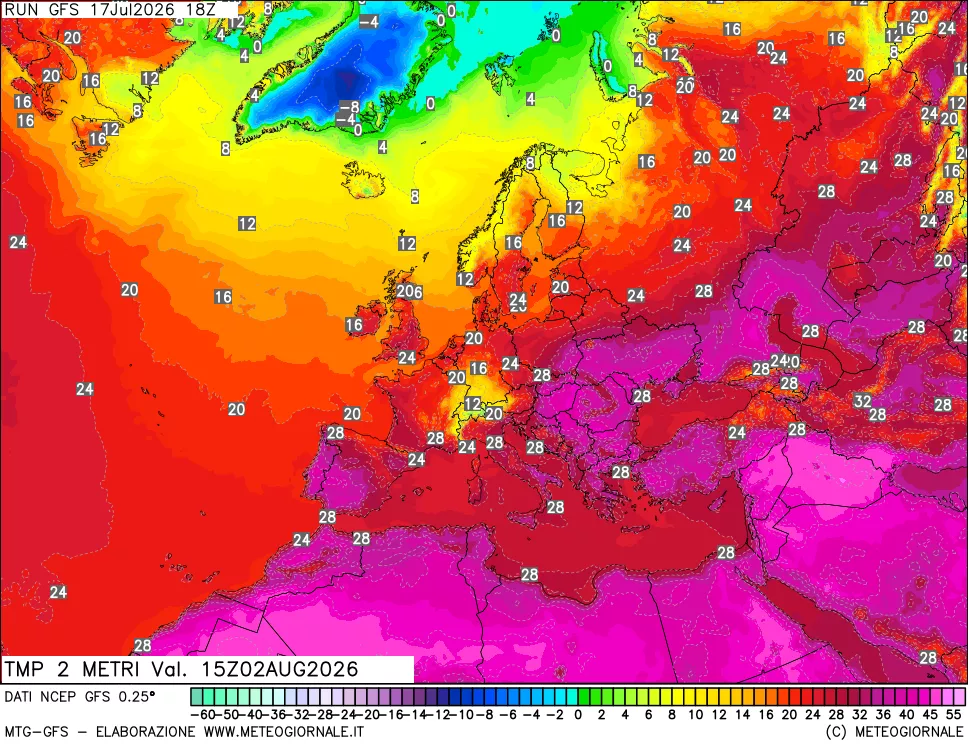 mappa Temp 2 metri