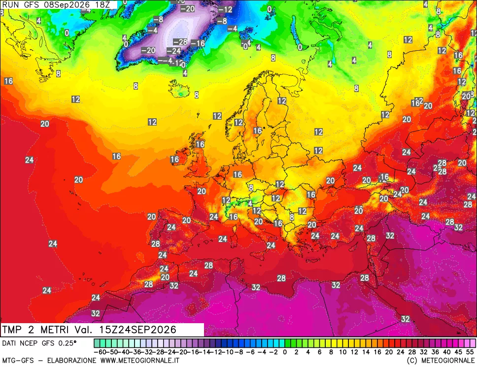 mappa Temp 2 metri