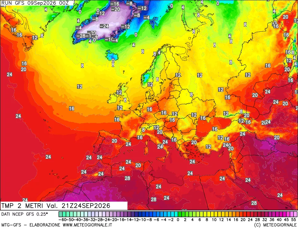mappa Temp 2 metri