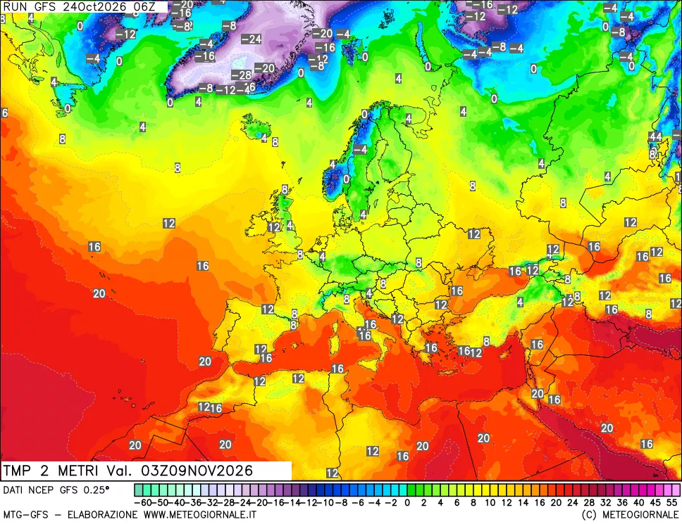 mappa Temp 2 metri