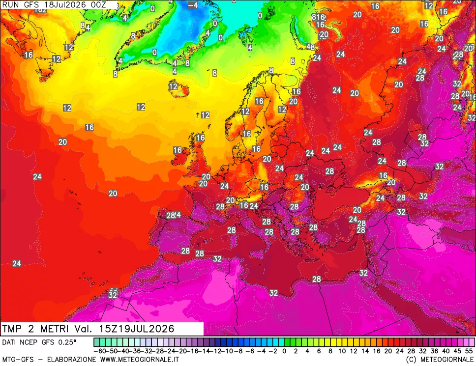 mappa Temp 2 metri