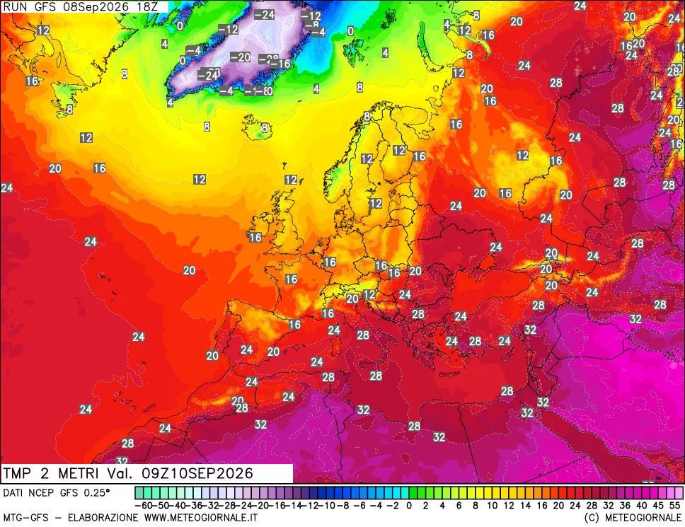 mappa Temp 2 metri