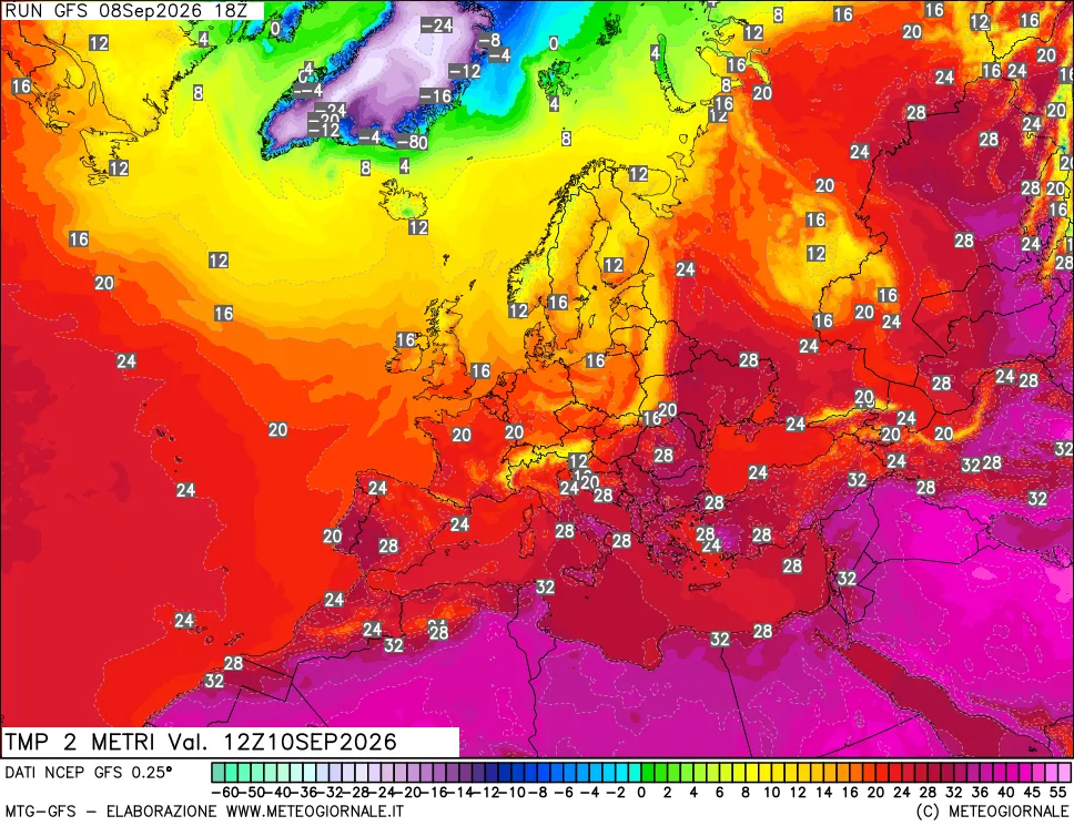 mappa Temp 2 metri