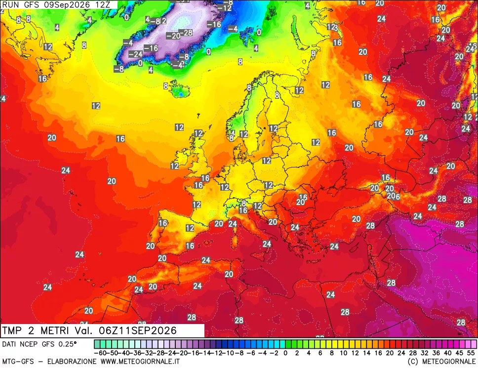 mappa Temp 2 metri