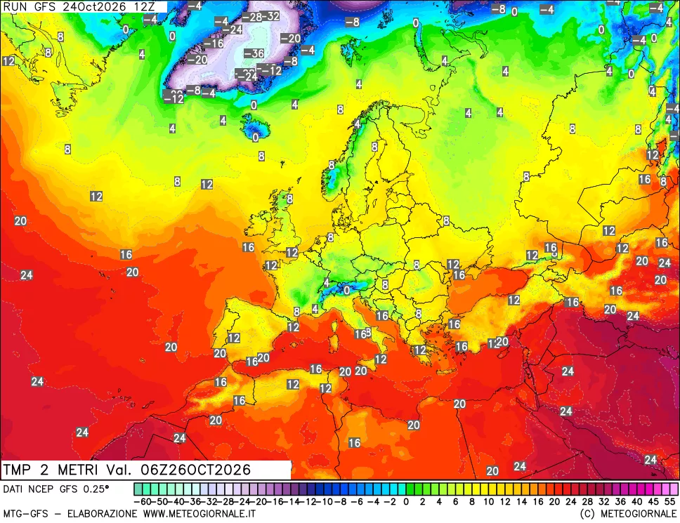 mappa Temp 2 metri
