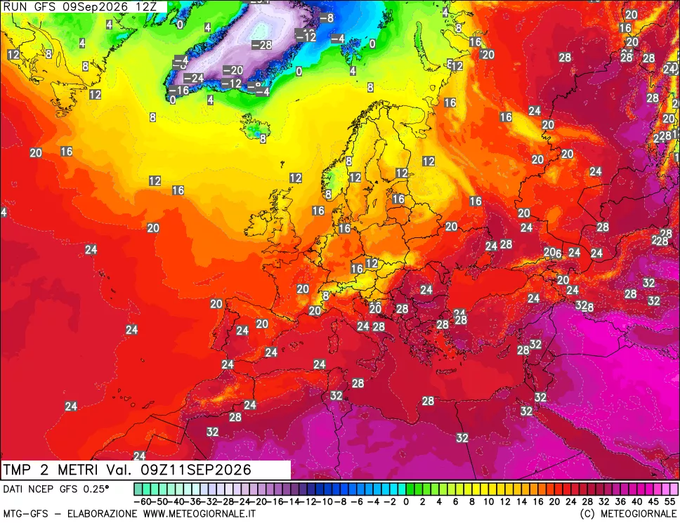 mappa Temp 2 metri
