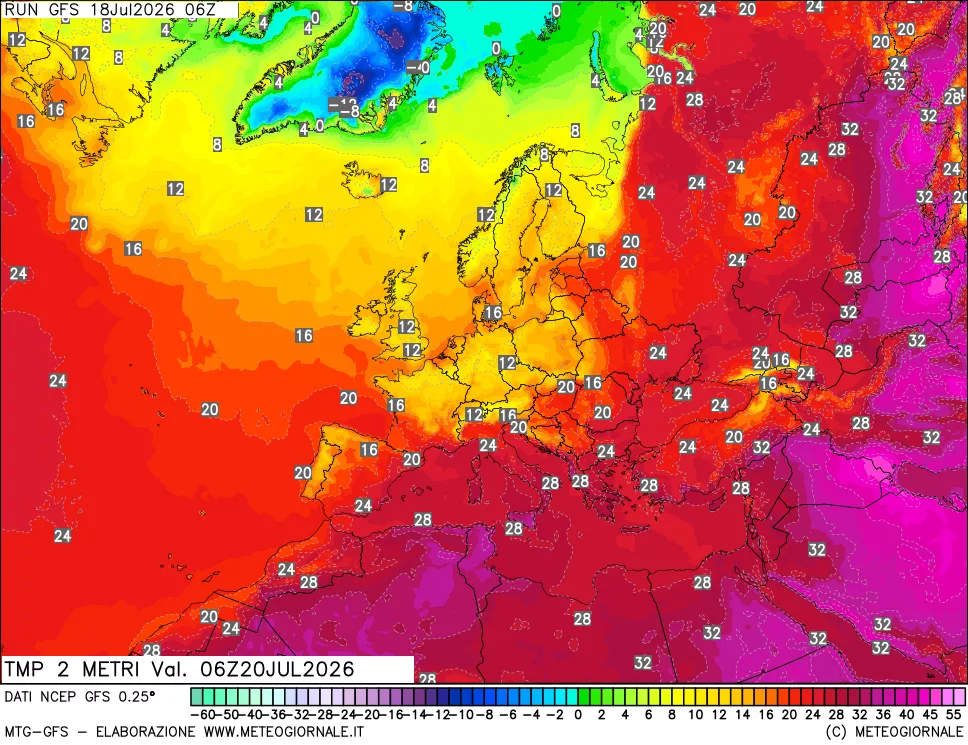 mappa Temp 2 metri