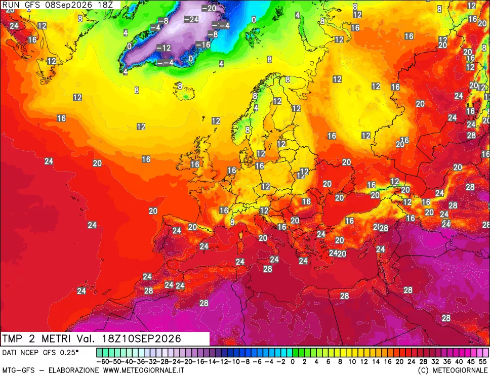 mappa Temp 2 metri