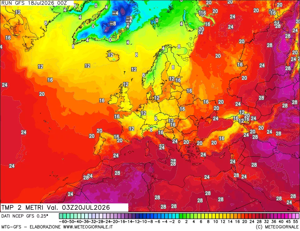 mappa Temp 2 metri