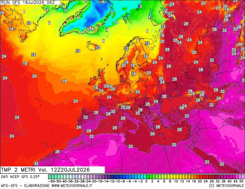 mappa Temp 2 metri