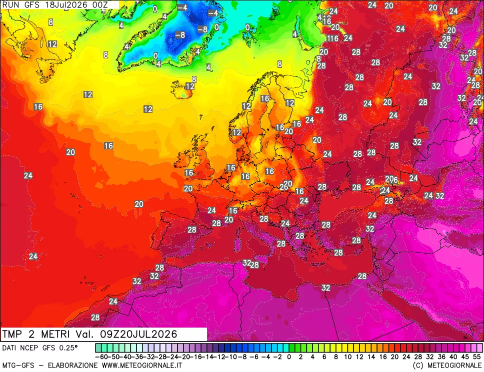 mappa Temp 2 metri
