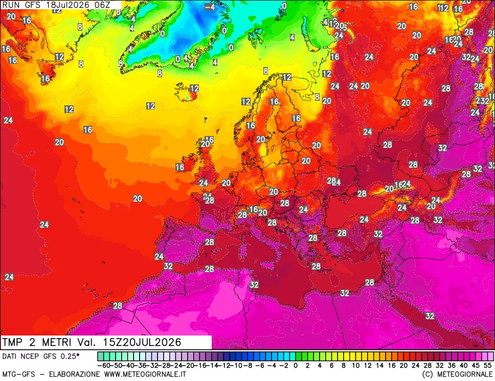 mappa Temp 2 metri