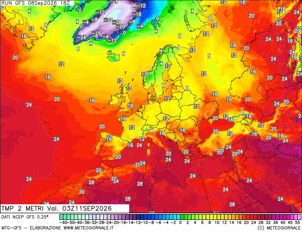 mappa Temp 2 metri