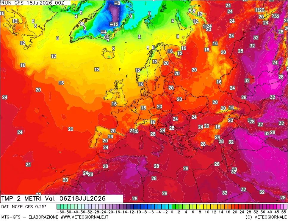 mappa Temp 2 metri
