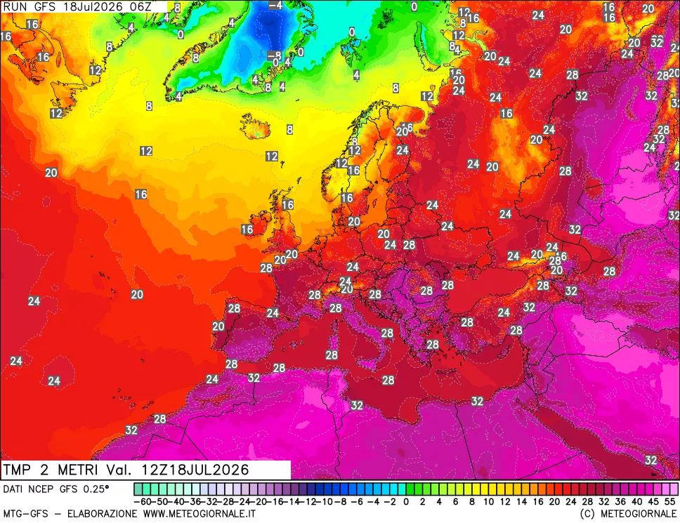 mappa Temp 2 metri