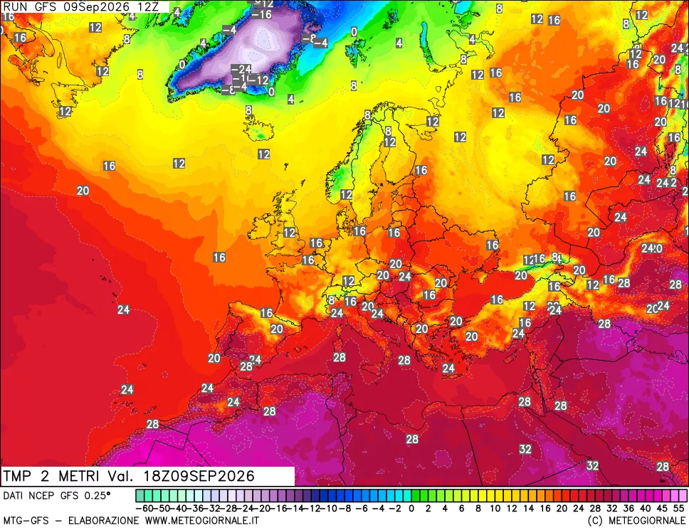 mappa Temp 2 metri