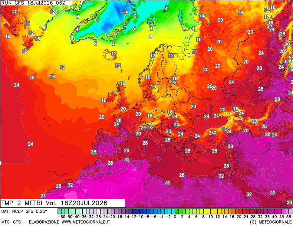 mappa Temp 2 metri