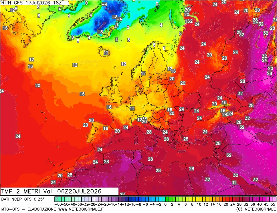 mappa Temp 2 metri