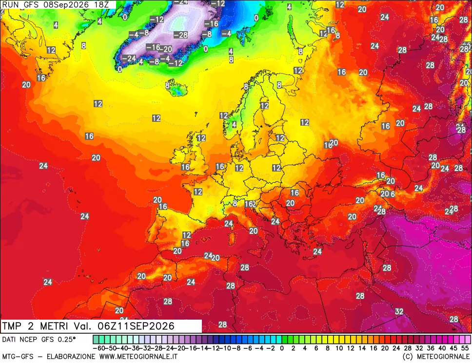 mappa Temp 2 metri