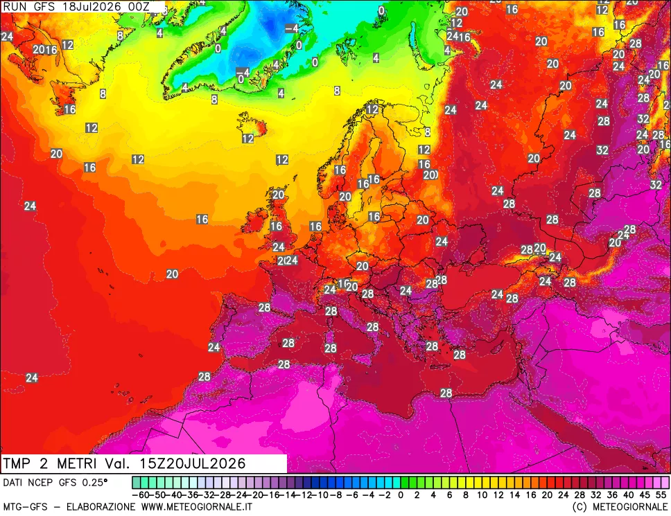 mappa Temp 2 metri