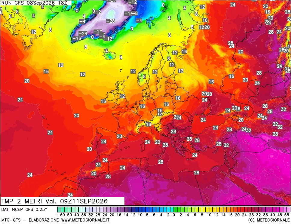 mappa Temp 2 metri