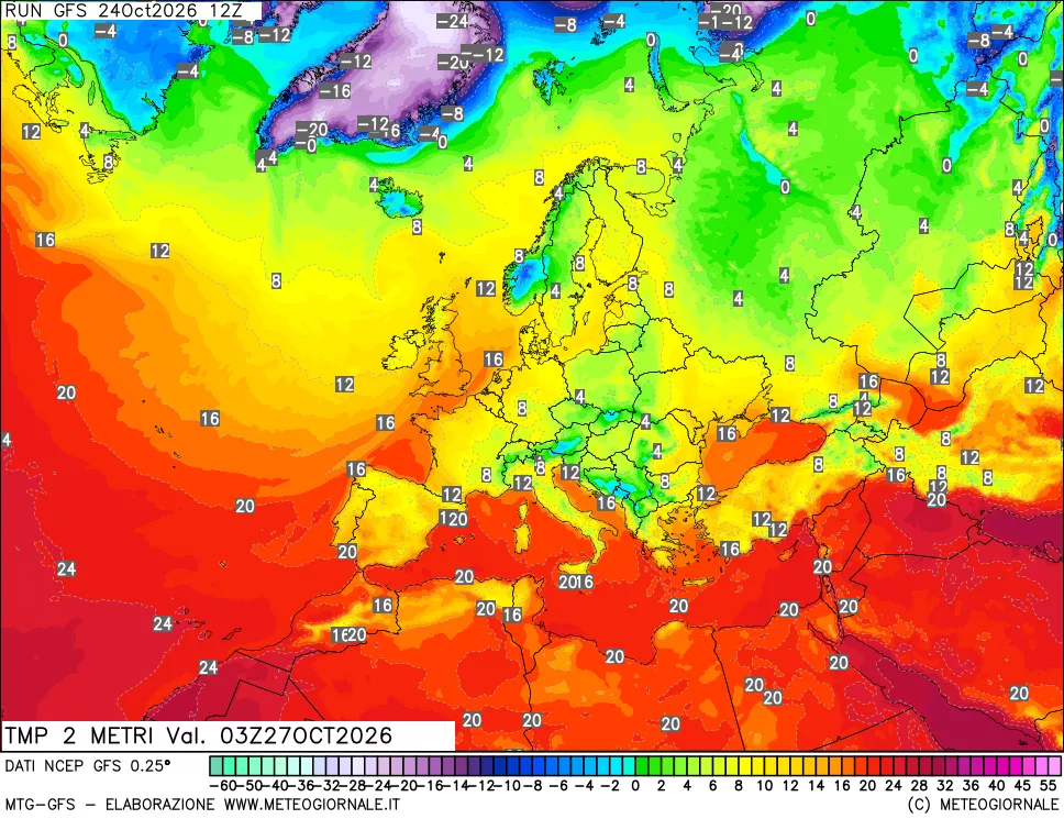 mappa Temp 2 metri