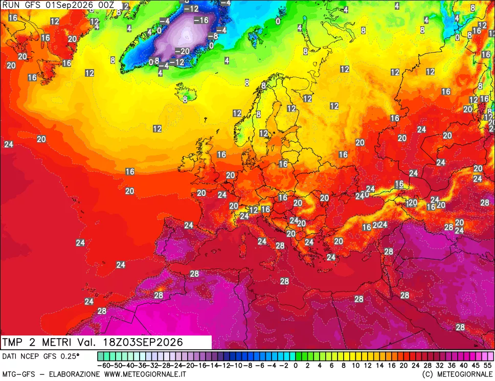 mappa Temp 2 metri