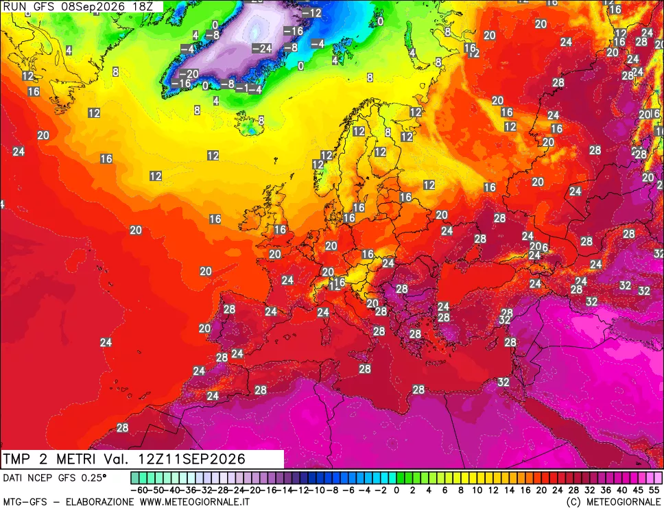 mappa Temp 2 metri