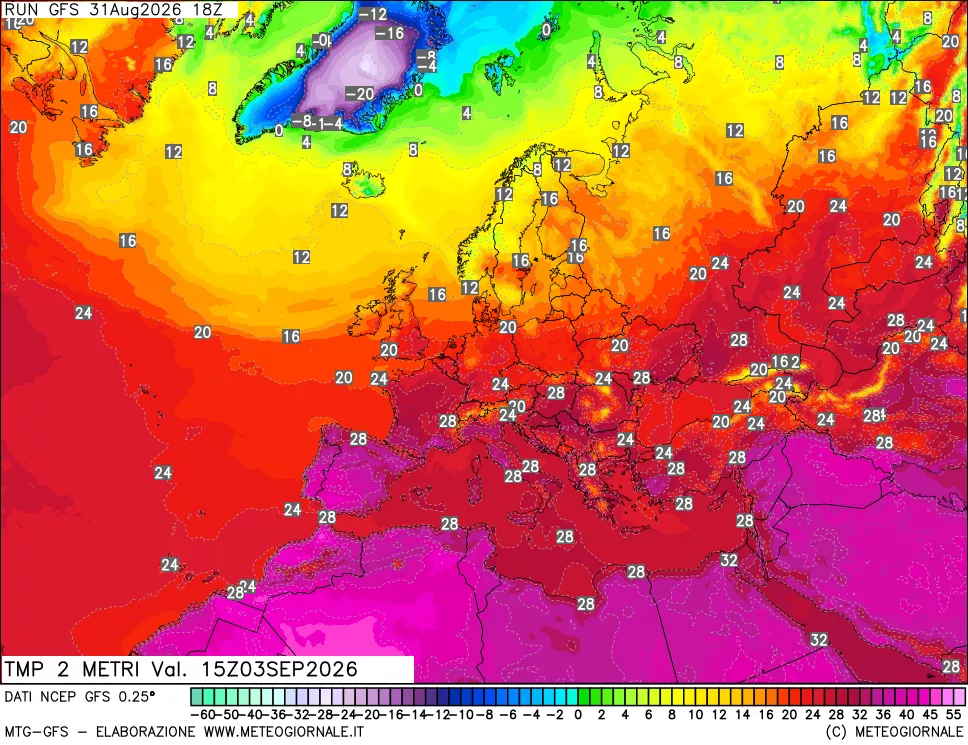 mappa Temp 2 metri
