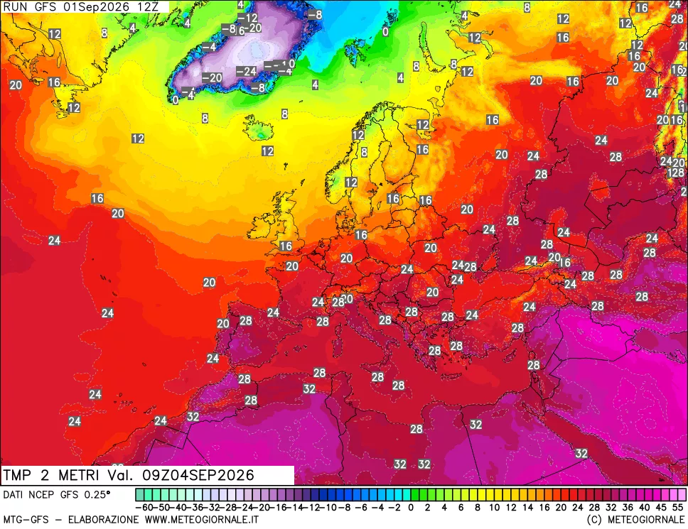 mappa Temp 2 metri