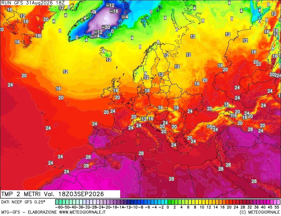 mappa Temp 2 metri