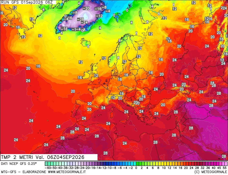 mappa Temp 2 metri