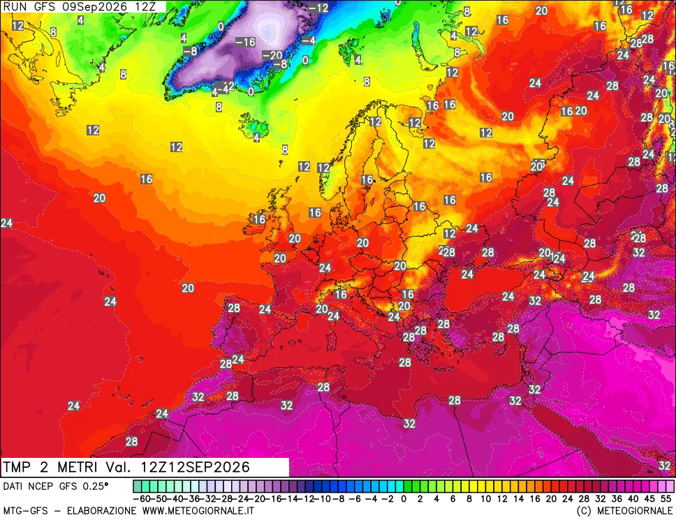 mappa Temp 2 metri