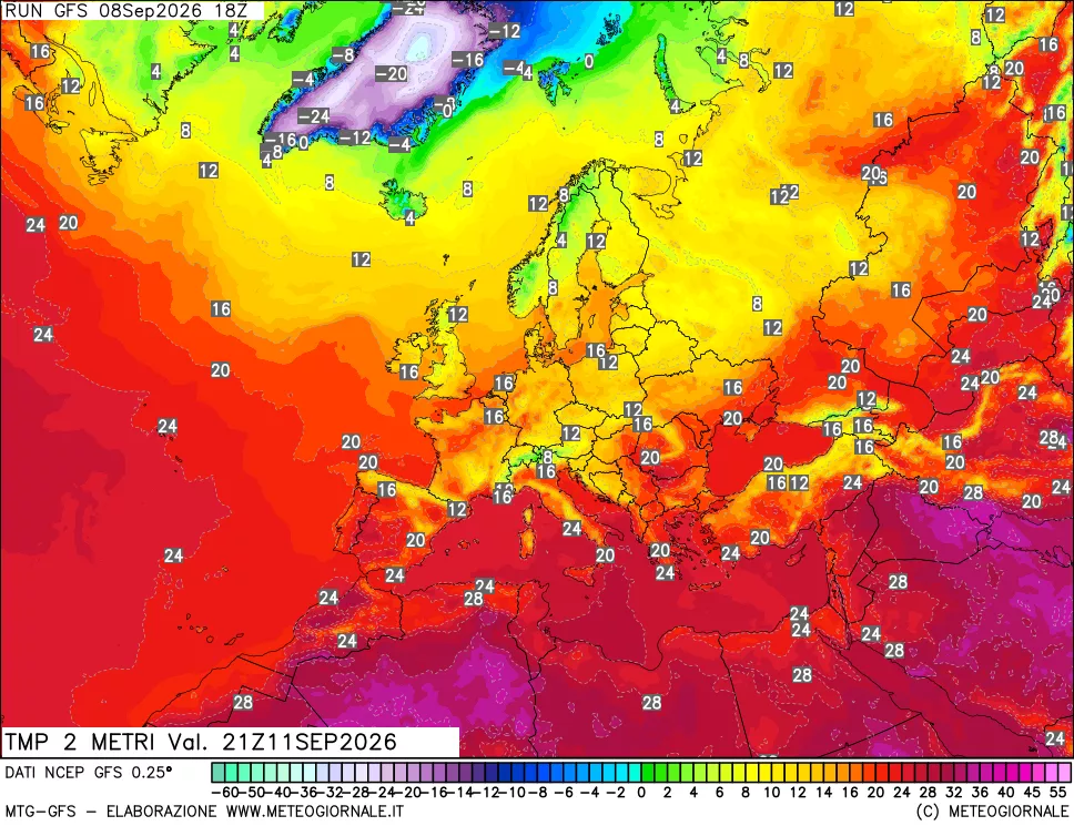 mappa Temp 2 metri