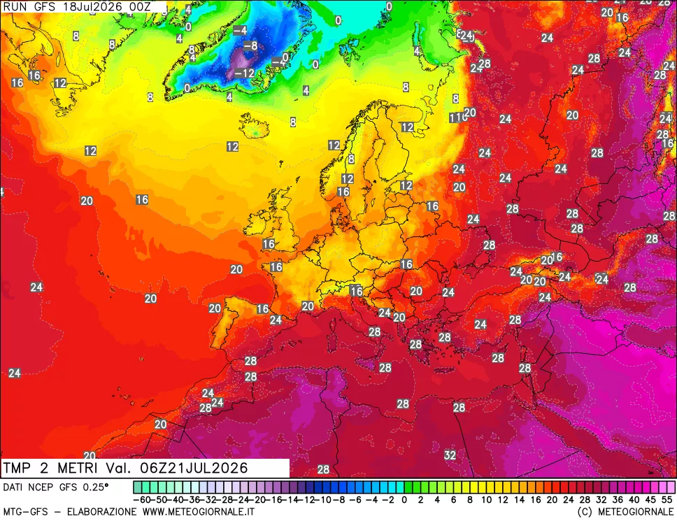 mappa Temp 2 metri
