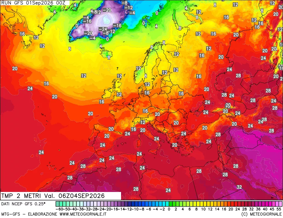 mappa Temp 2 metri