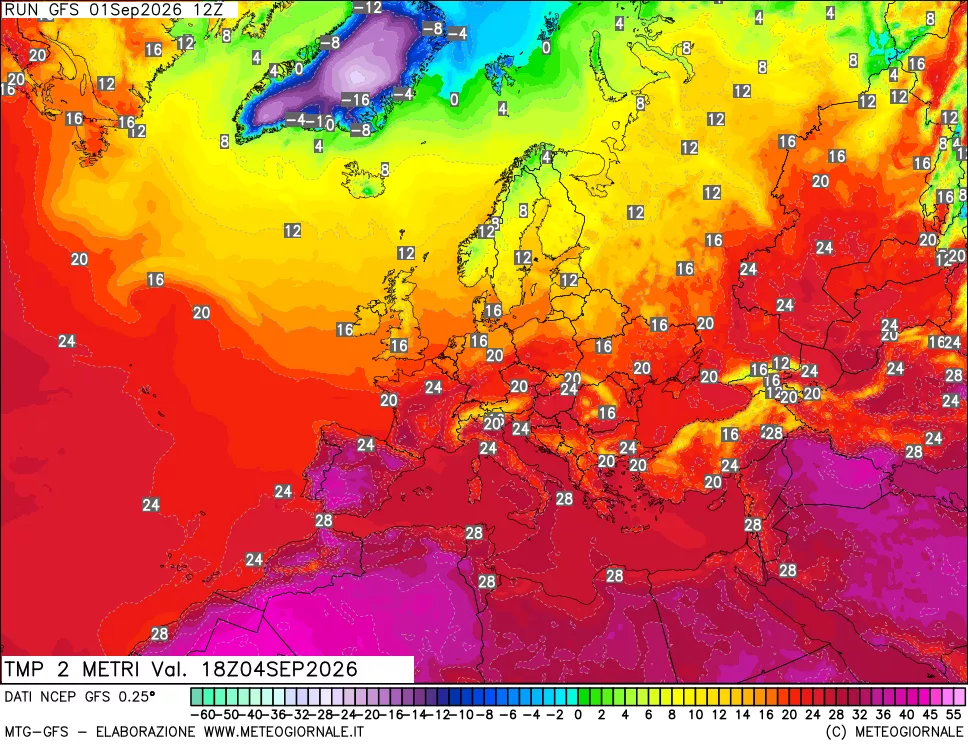 mappa Temp 2 metri