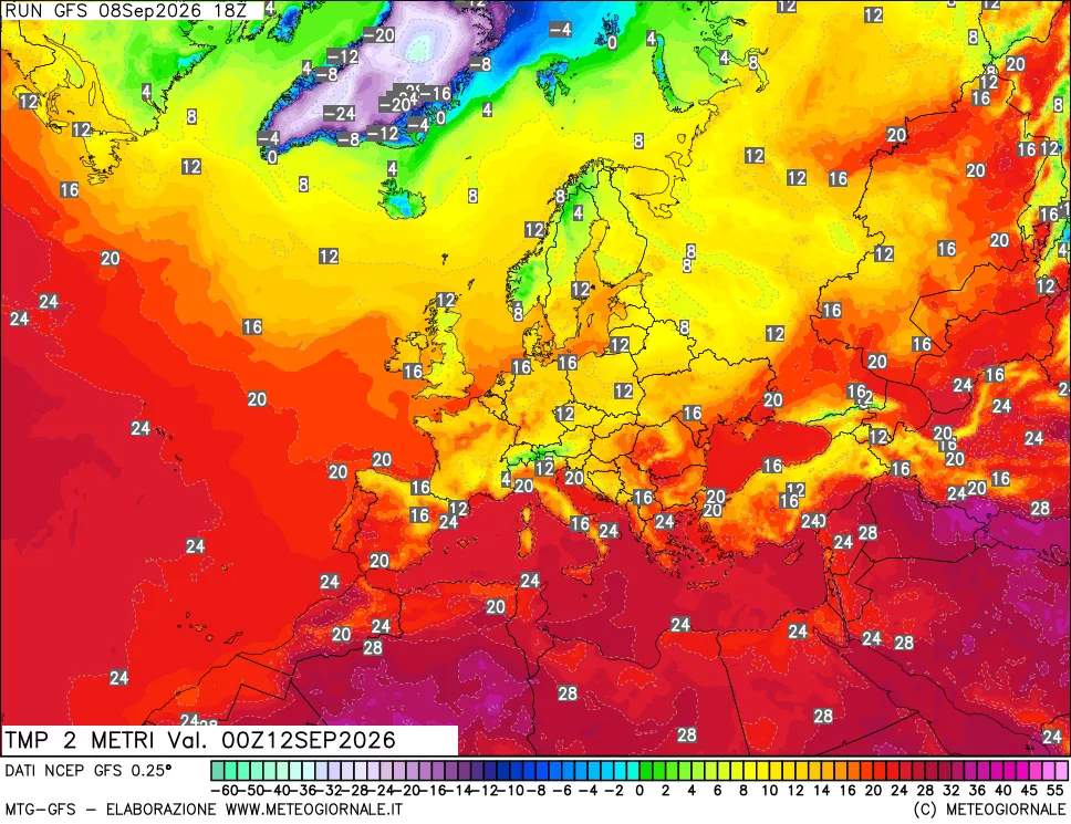 mappa Temp 2 metri