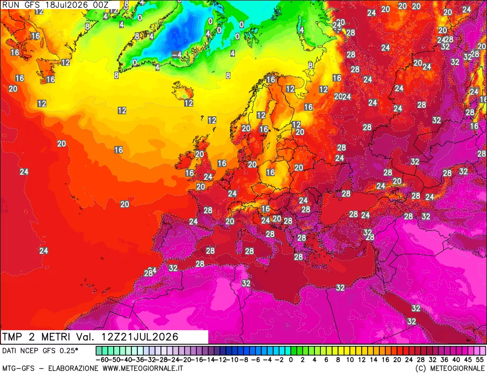 mappa Temp 2 metri