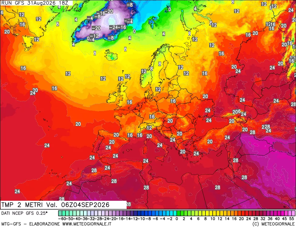 mappa Temp 2 metri
