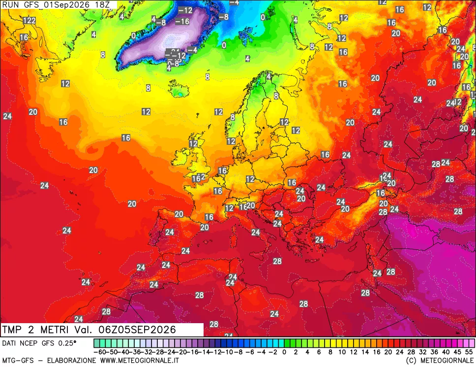 mappa Temp 2 metri