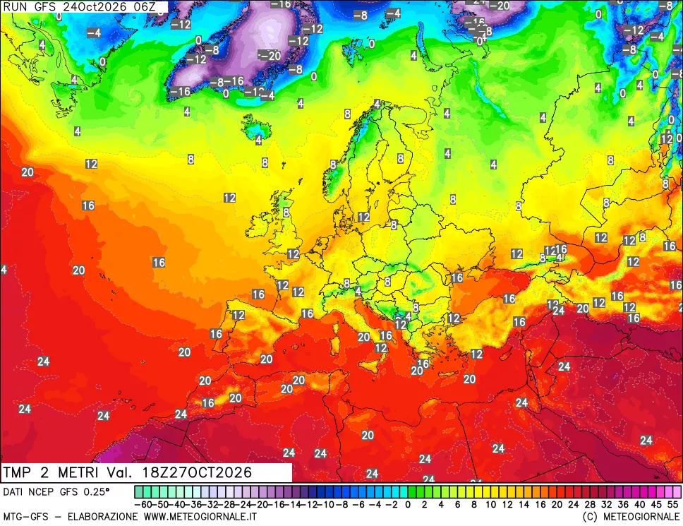 mappa Temp 2 metri