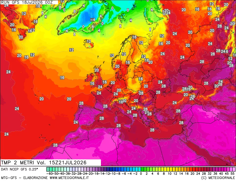 mappa Temp 2 metri