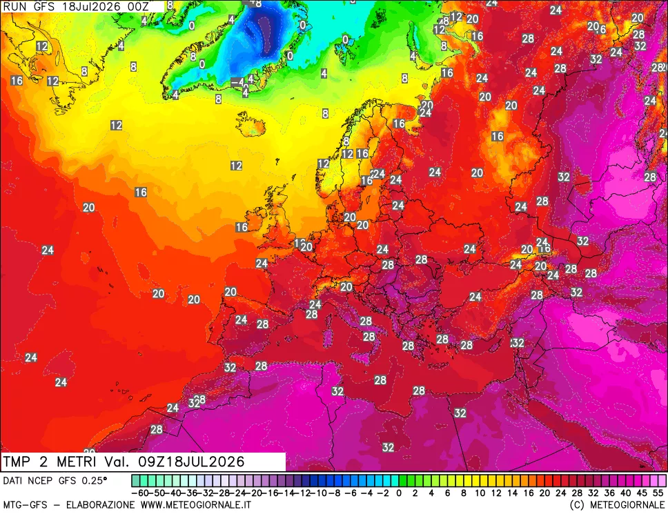 mappa Temp 2 metri