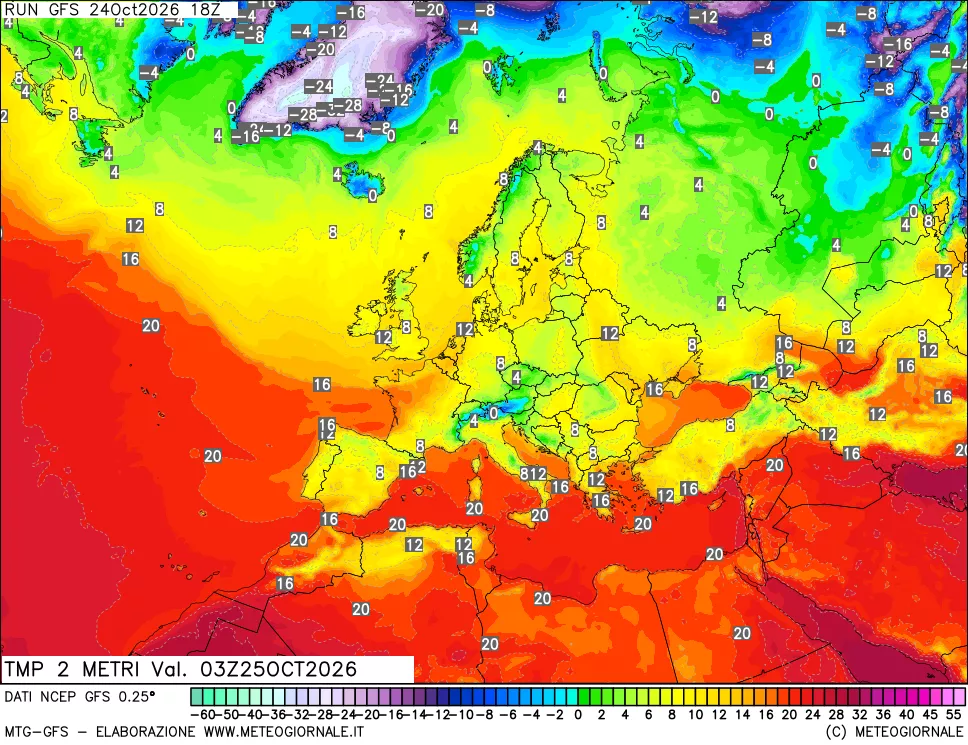 mappa Temp 2 metri